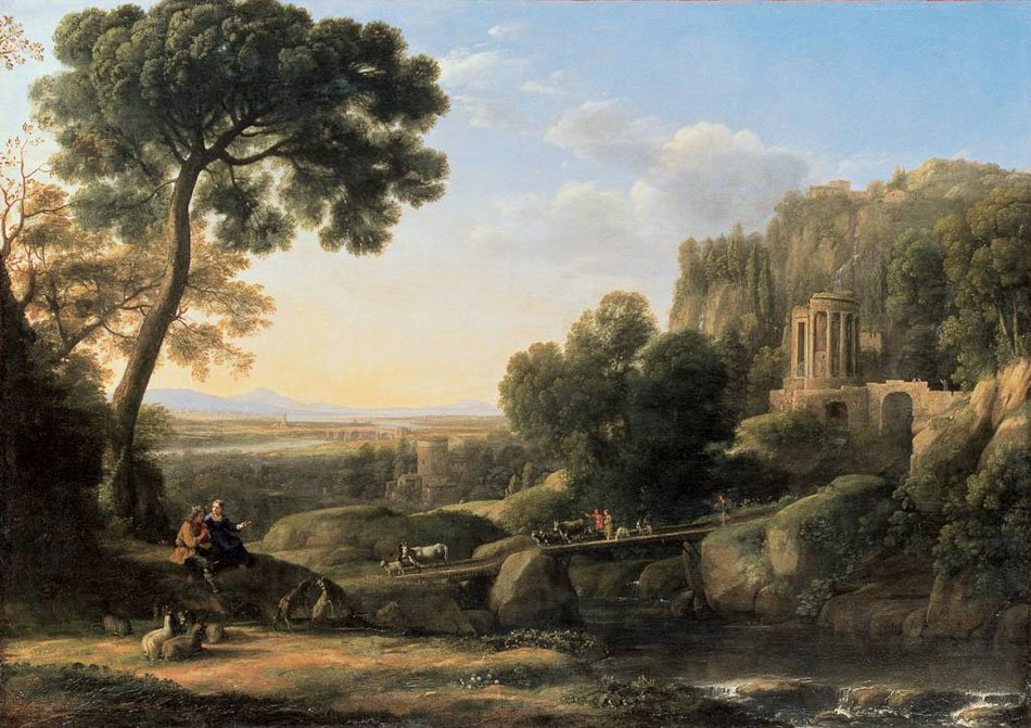 Táj pásztorokkal alkotó: Claude Lorrain