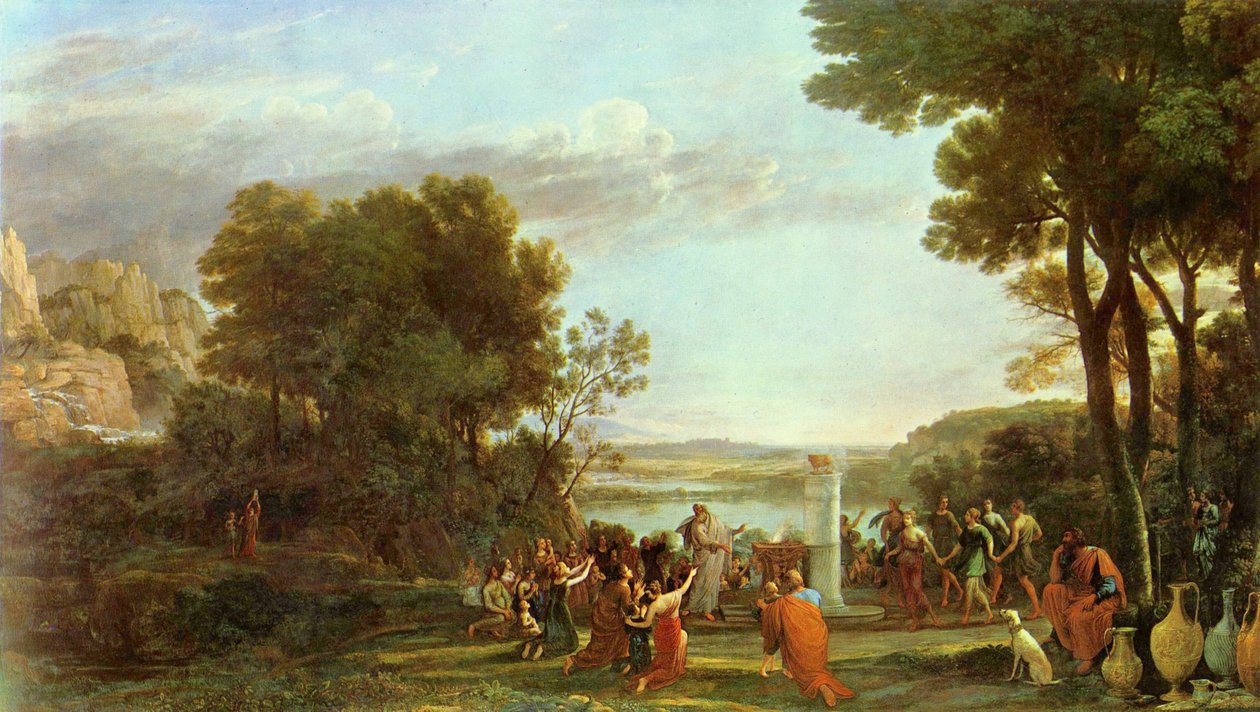 Táj az aranyborjú imádásával alkotó: Claude Lorrain