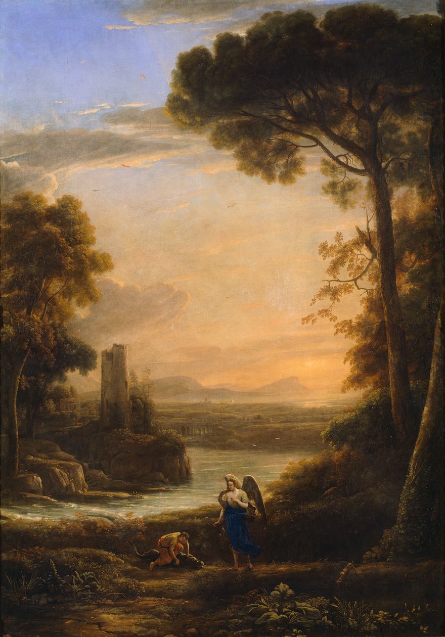 Táj Tóbiással és Raphael arkangyal alkotó: Claude Lorrain