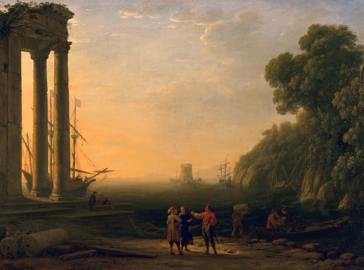 Kikötői kilátás, 1633-34 alkotó: Claude Lorrain