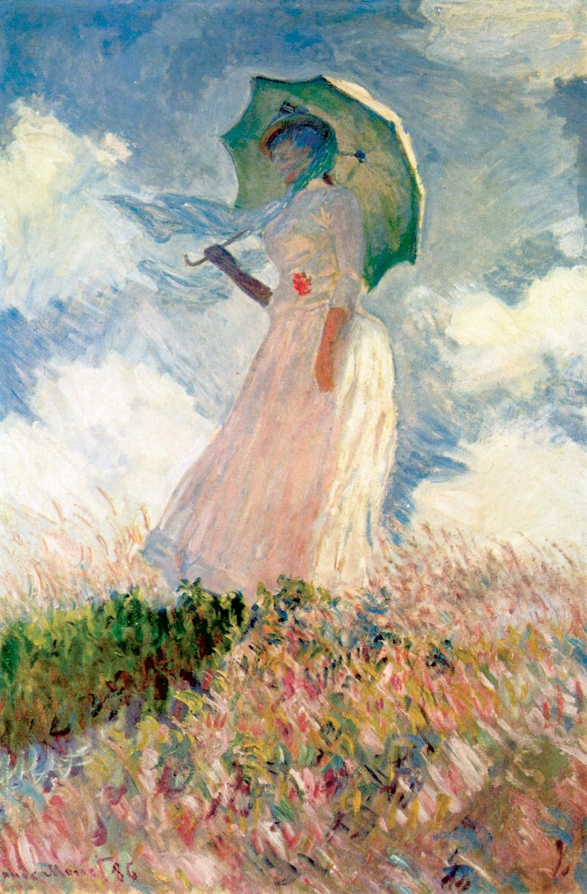 Nő esernyővel alkotó: Claude Monet