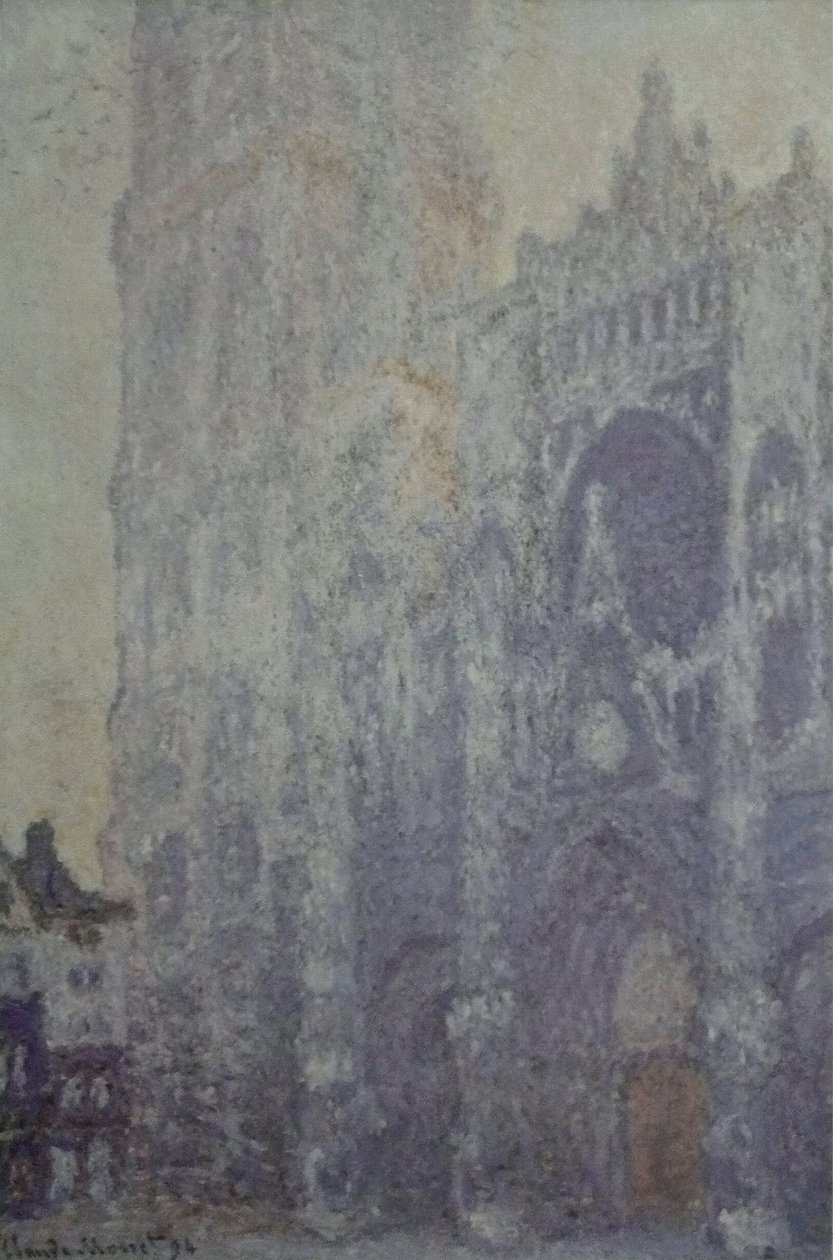 Roueni székesegyház. A portál és a Saint-Romain torony, reggeli hatás; fehérített harmónia alkotó: Claude Monet