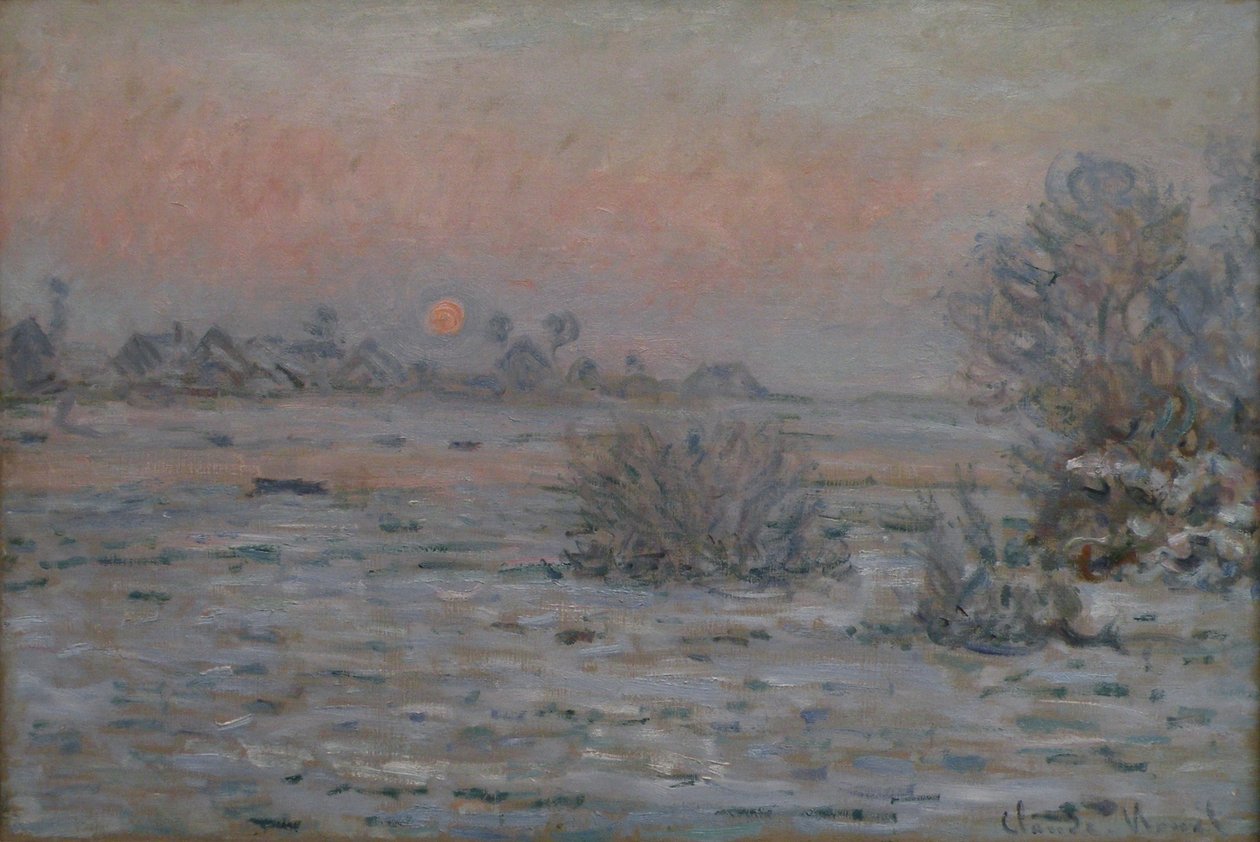 Soleil dhiver Lavacourtnban alkotó: Claude Monet