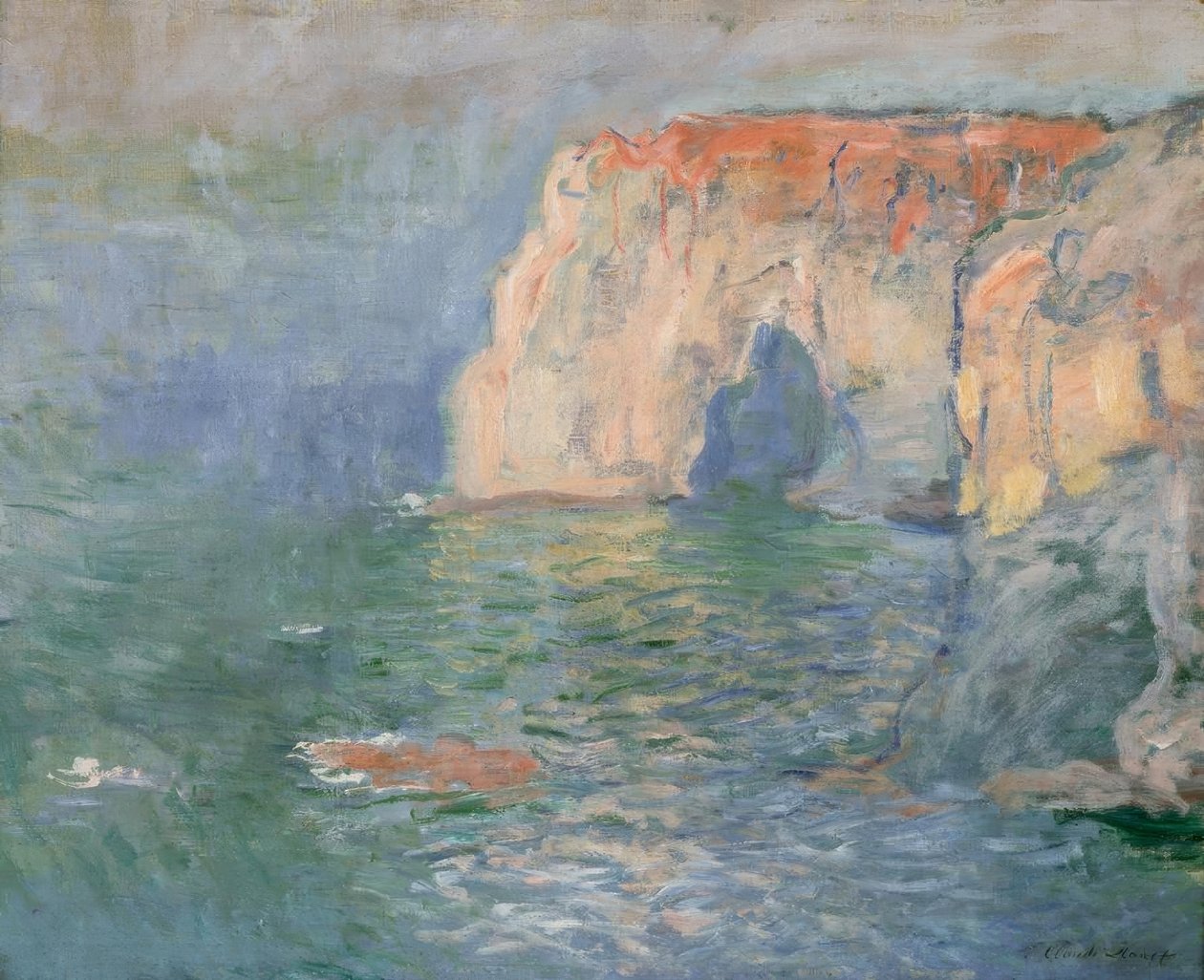 Etretat: La Manneporte, elmélkedések a vízről alkotó: Claude Monet