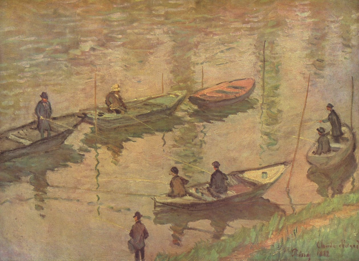 Halászok a Szajnán Poissy közelében alkotó: Claude Monet
