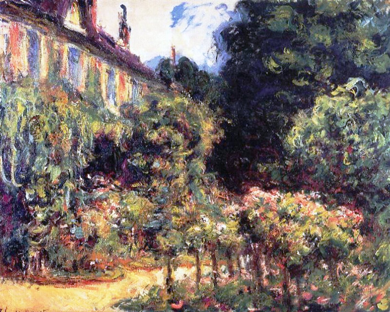Giverny, a ház a kertből, 1913 alkotó: Claude Monet
