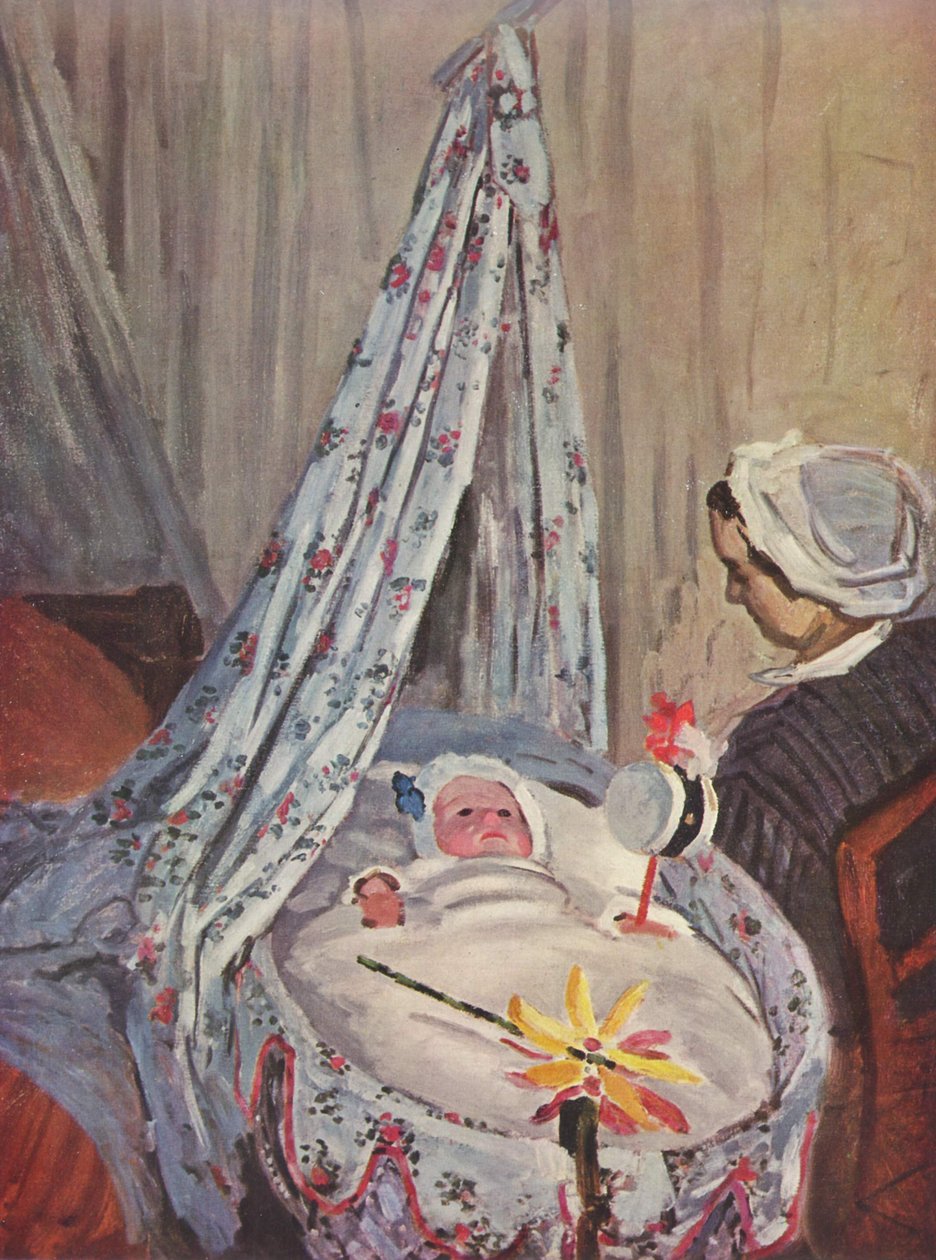 Jean Monet bölcsőjében alkotó: Claude Monet