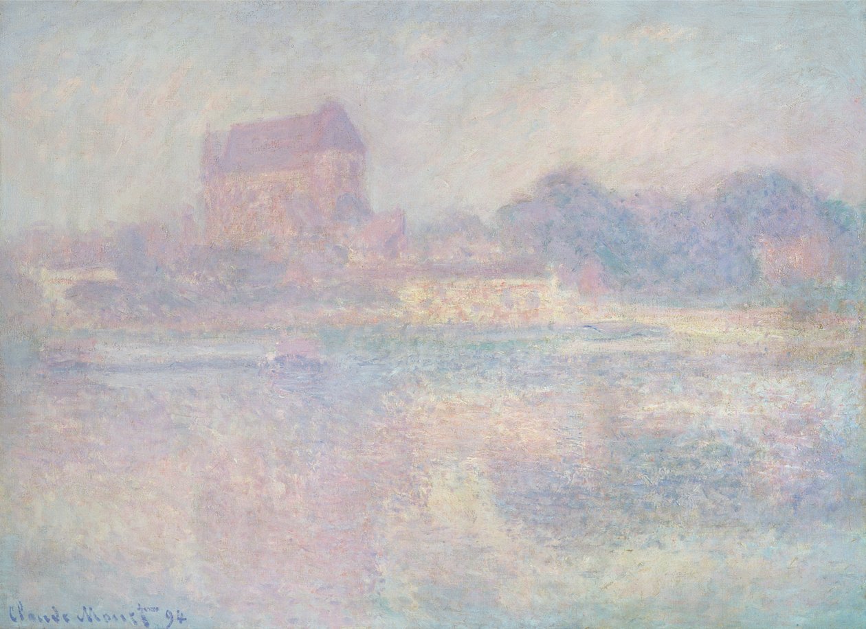 Vernon templom, köd, 1884 alkotó: Claude Monet