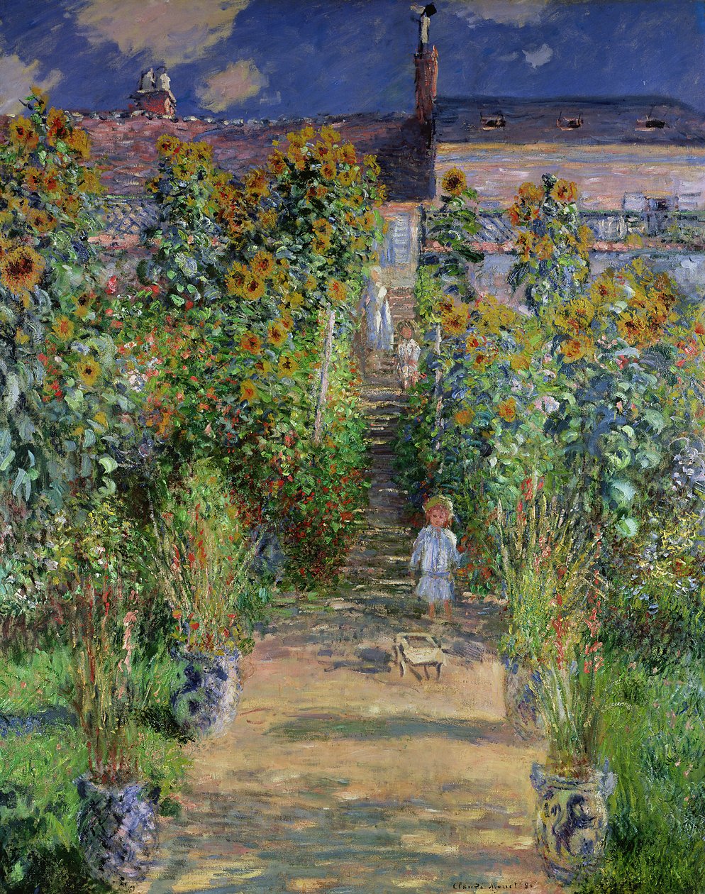 Monets kert a Vétheuilben (1880) alkotó: Claude Monet