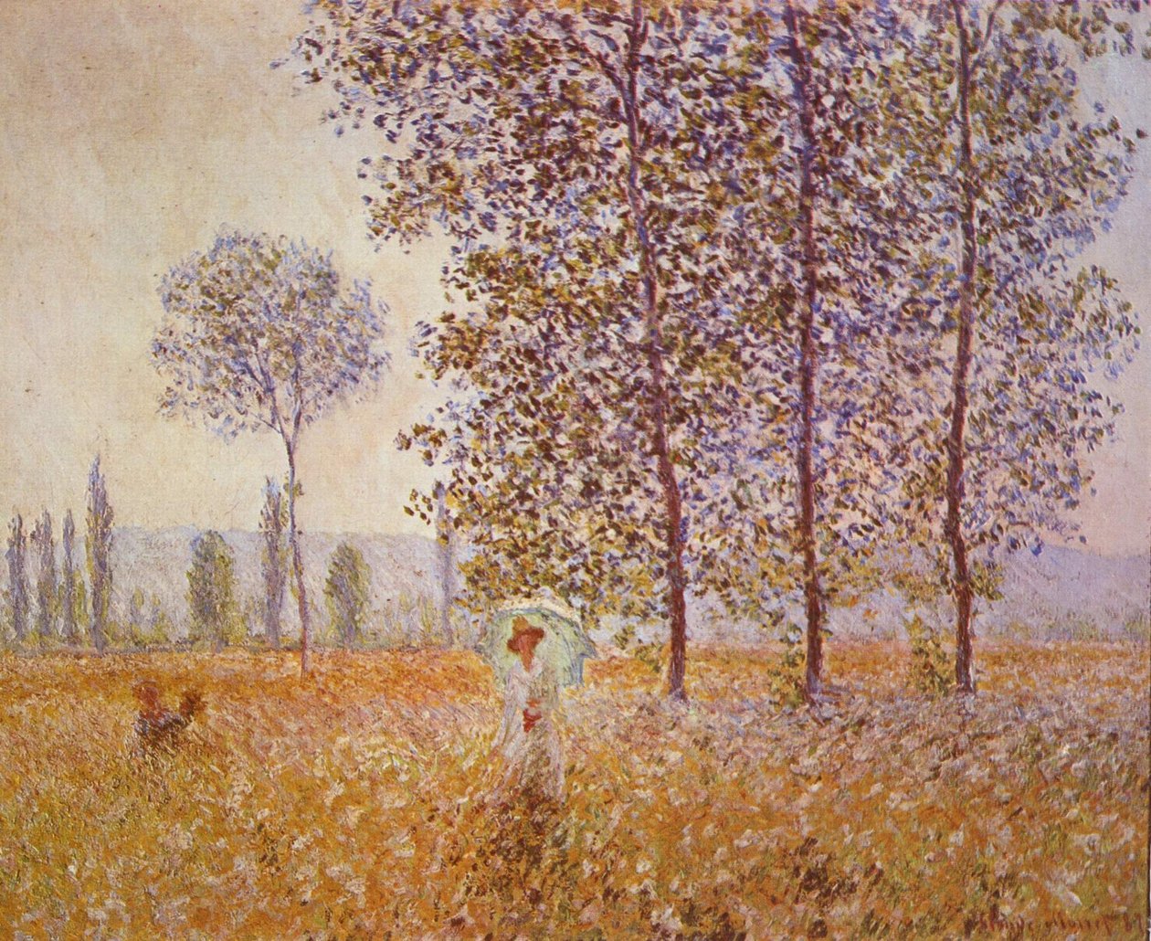 Nyárfák a napfényben alkotó: Claude Monet