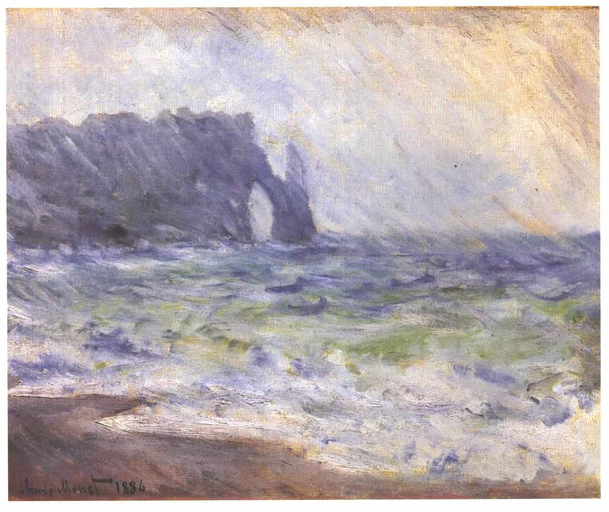 Eső az Etretatnél alkotó: Claude Monet