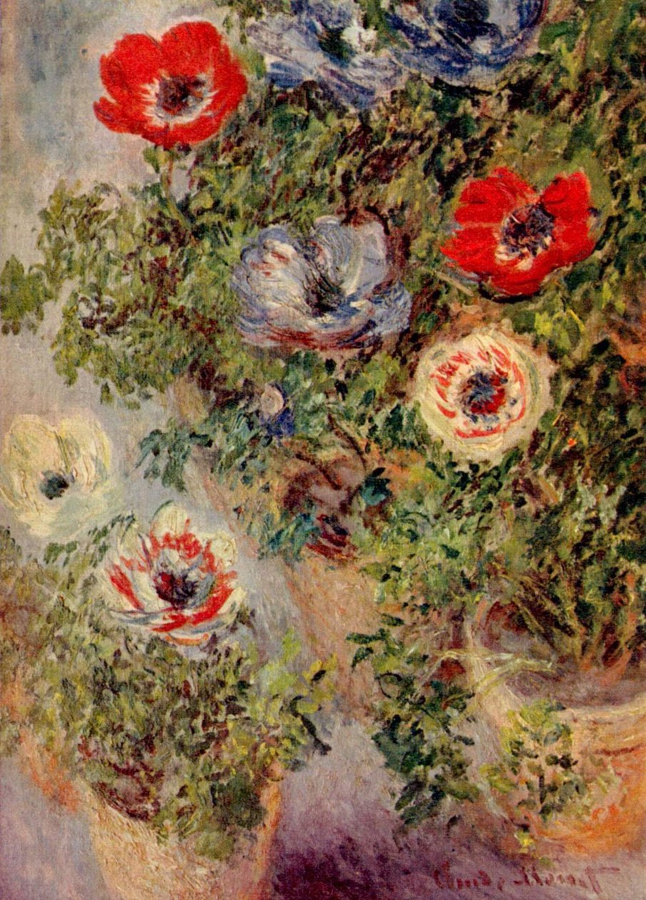 Csendélet kökörcsinekkel alkotó: Claude Monet