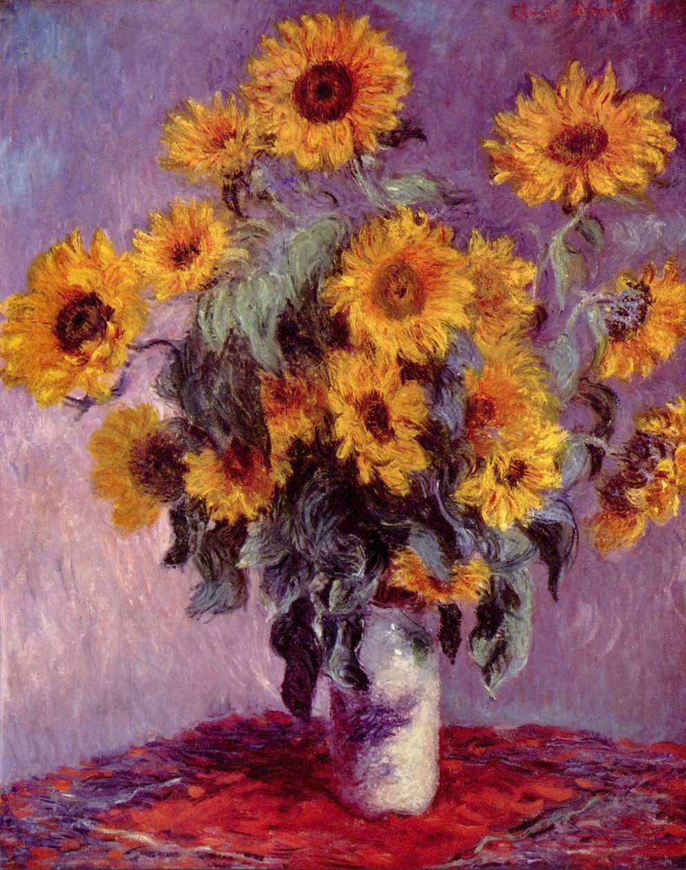 Csendélet napraforgóval alkotó: Claude Monet