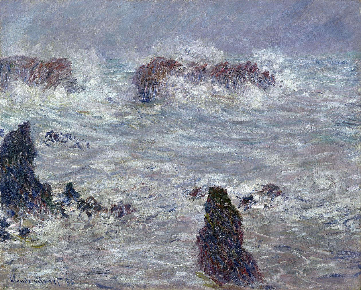Vihar, Belle-Ile partjainál, 1886 alkotó: Claude Monet