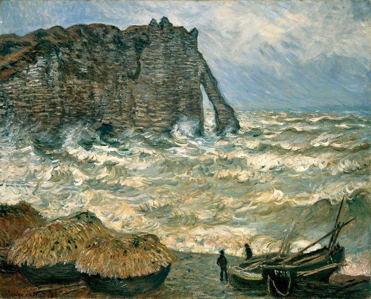 Viharos tenger Étretatban alkotó: Claude Monet