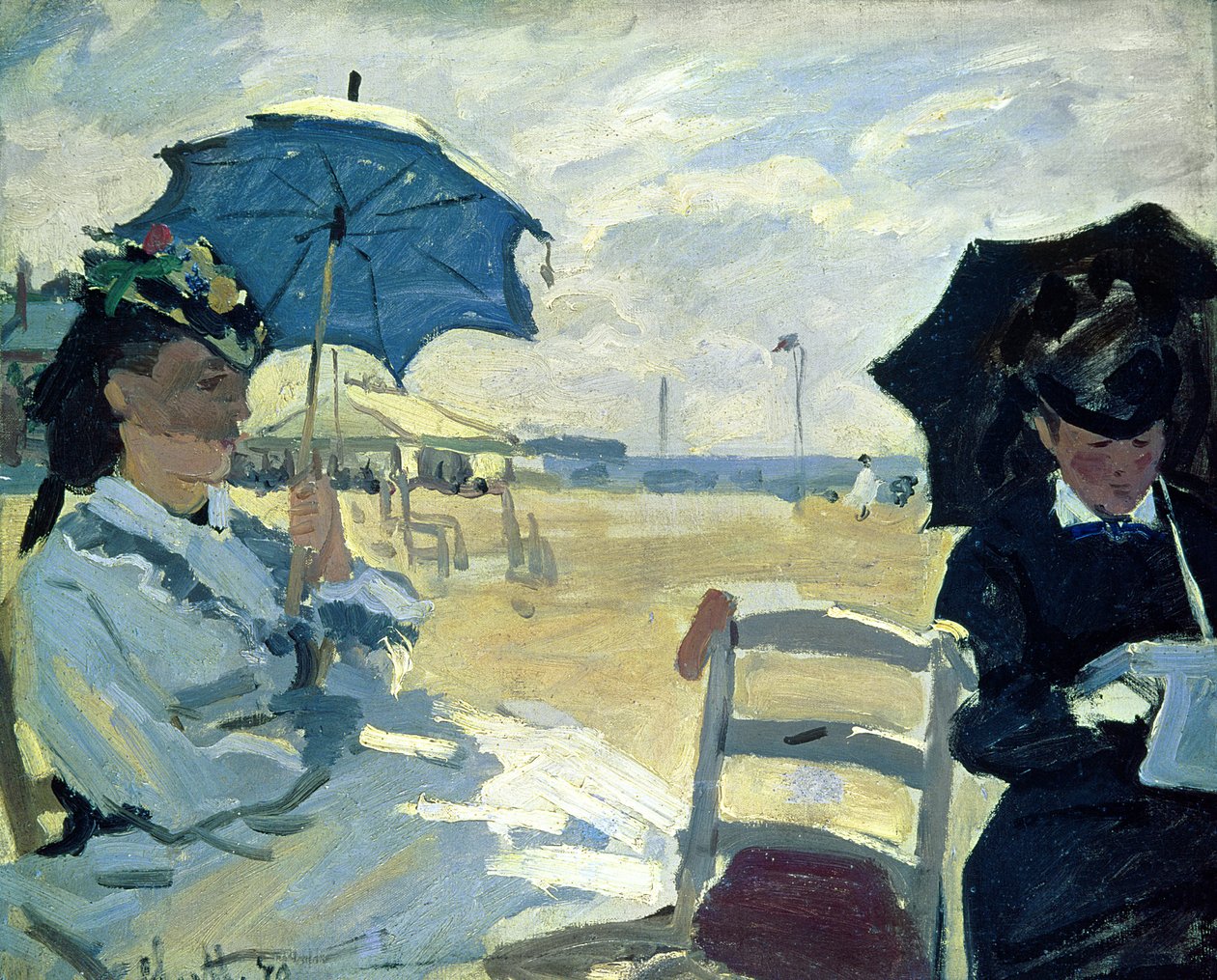 A trouville-i tengerpart, 1870 alkotó: Claude Monet