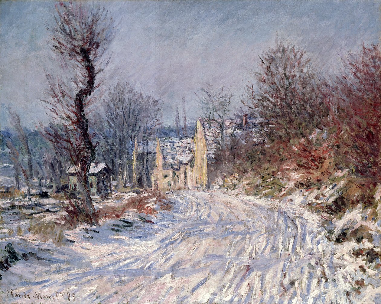 Az út Givernybe, tél, 1885 alkotó: Claude Monet