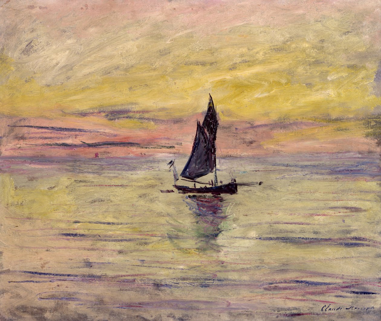 A vitorlás, esti hatás, 1885 alkotó: Claude Monet