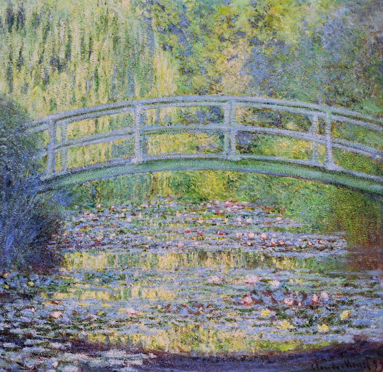 A tavirózsás tó a japán híddal alkotó: Claude Monet