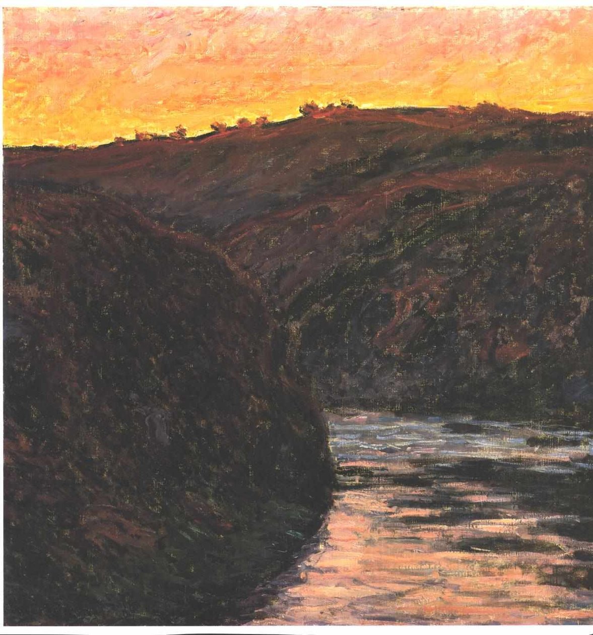 A Creuse-völgy naplementében alkotó: Claude Monet