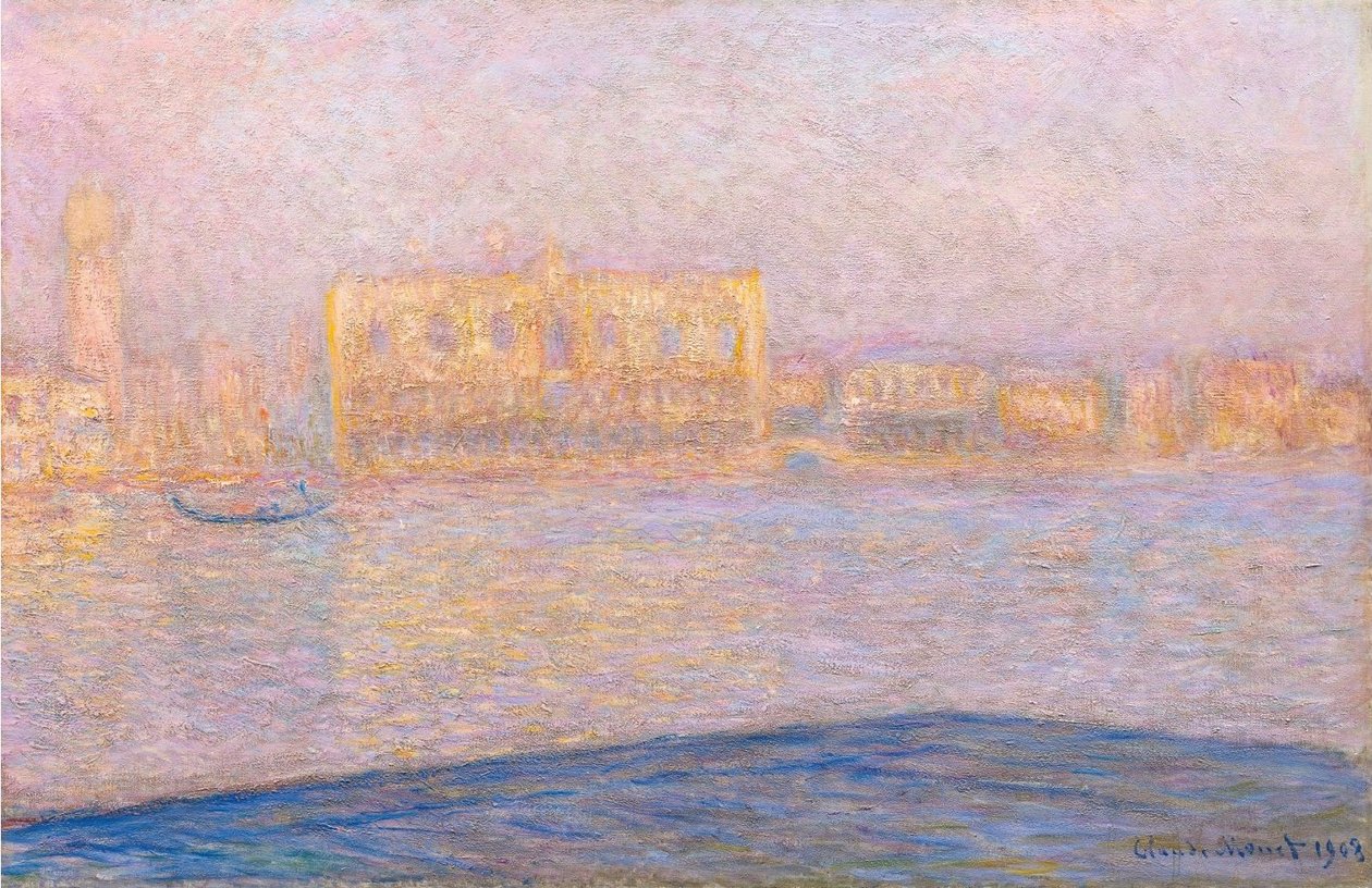 Kilátás a Doges -palotára a San Giorgio Maggiore felől alkotó: Claude Monet
