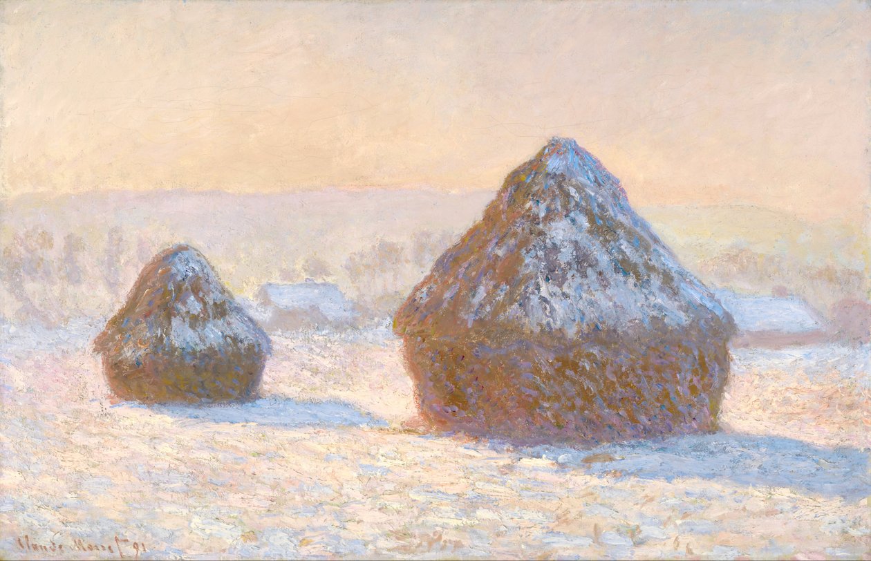 Búzakazal, Hóhatás, Reggel alkotó: Claude Monet