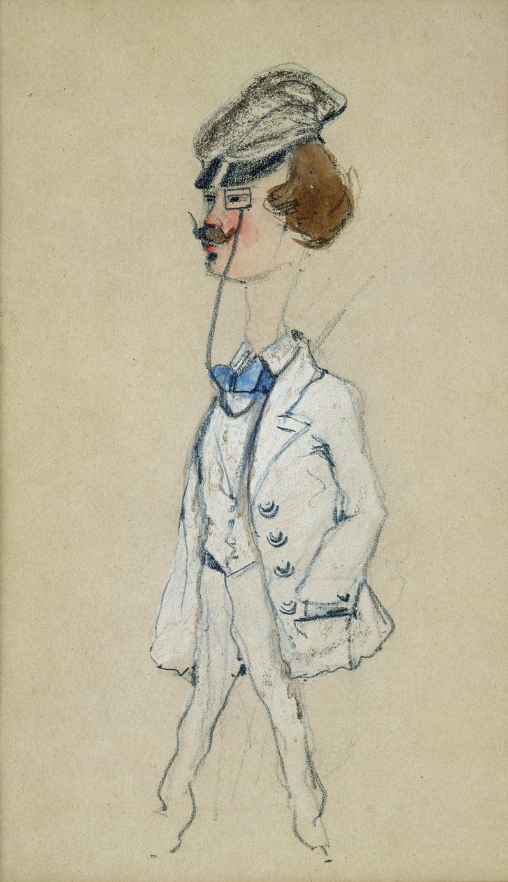 Fiatal férfi monoklis, 1857 (pasztell és wc papíron) alkotó: Claude Monet