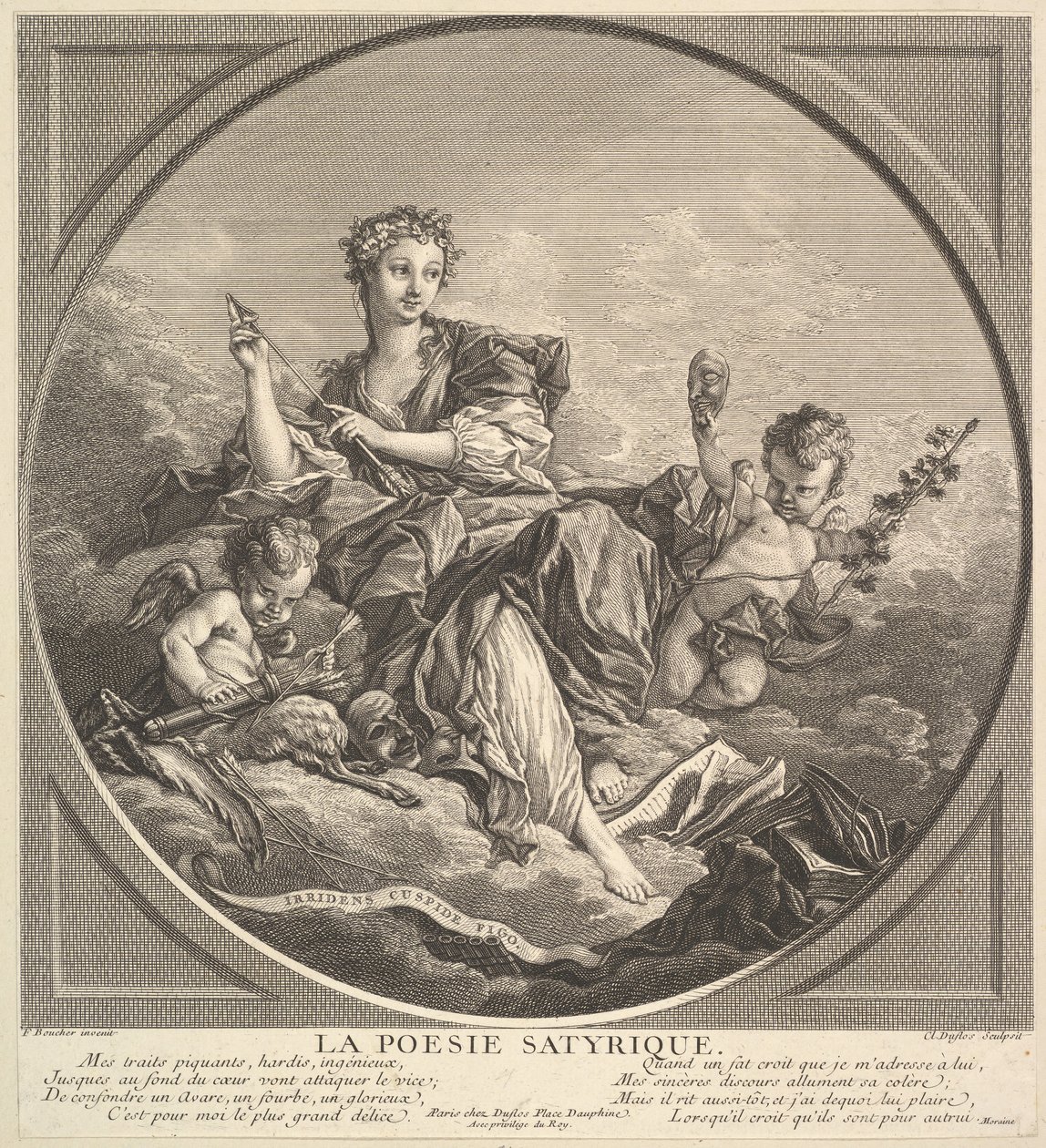Szatírikus költészet, kb. 1741. alkotó: Claude Augustin Duflos