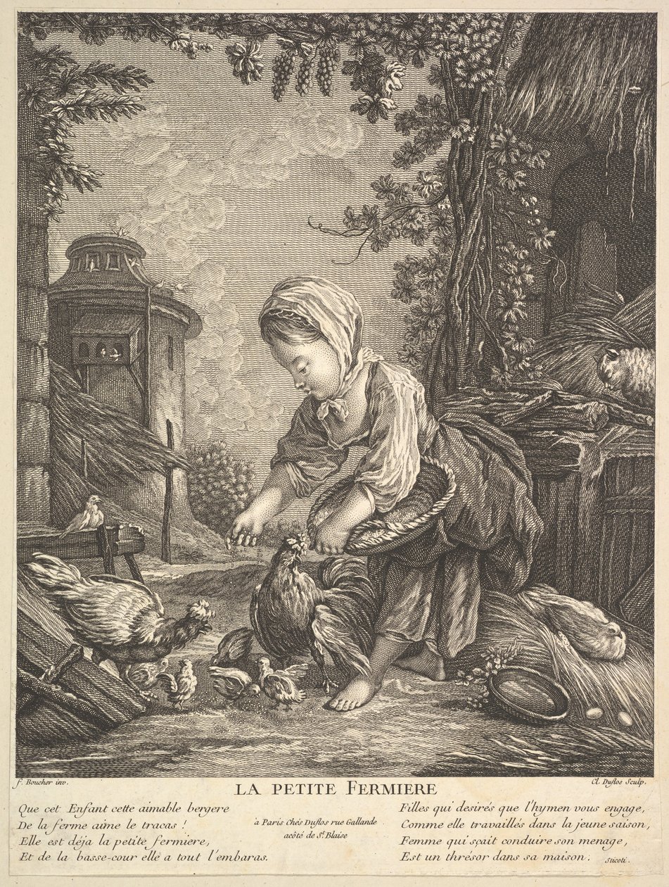 A kis tanyasi lány, kb. 1753. alkotó: Claude Augustin Duflos