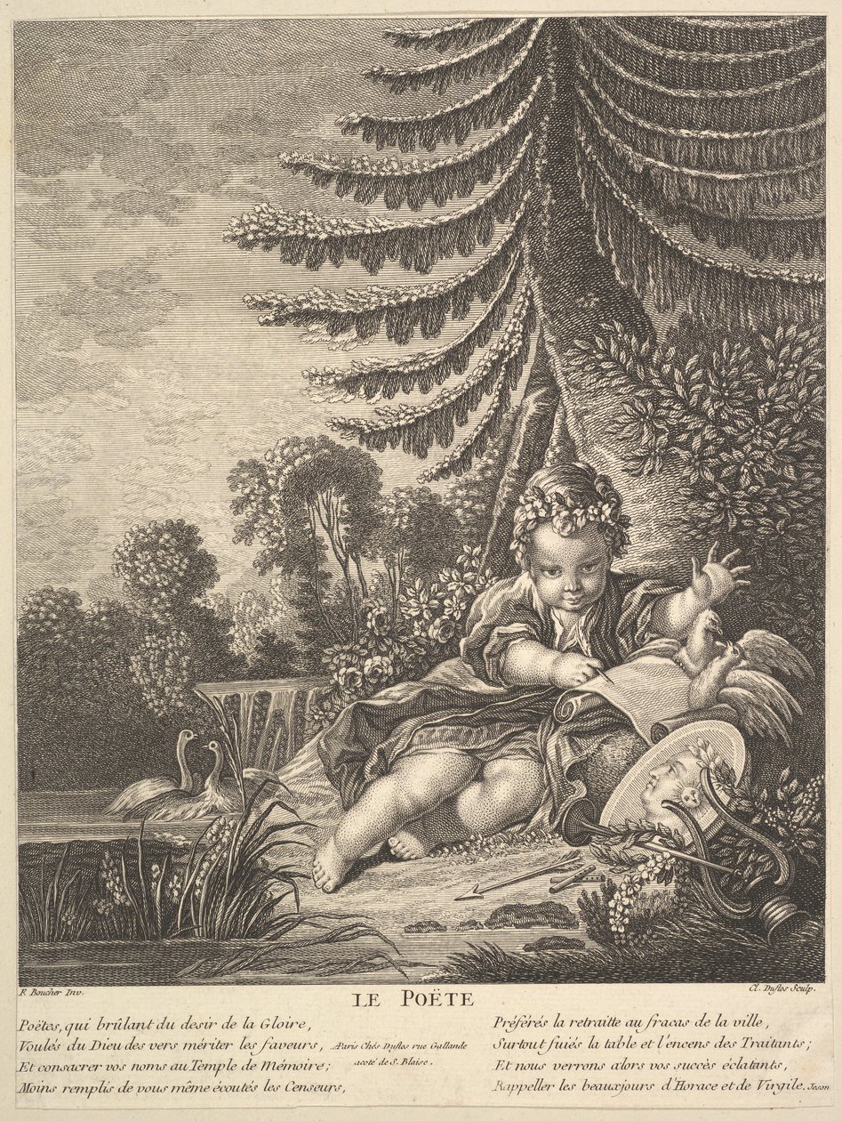 A költő, kb. 1753. alkotó: Claude Augustin Duflos