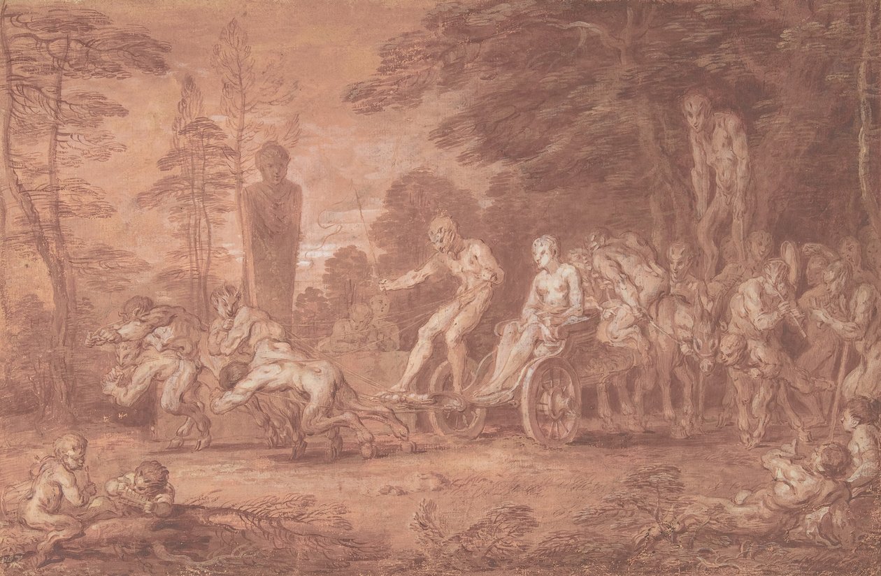 Az elakadt menet, . alkotó: Claude Gillot