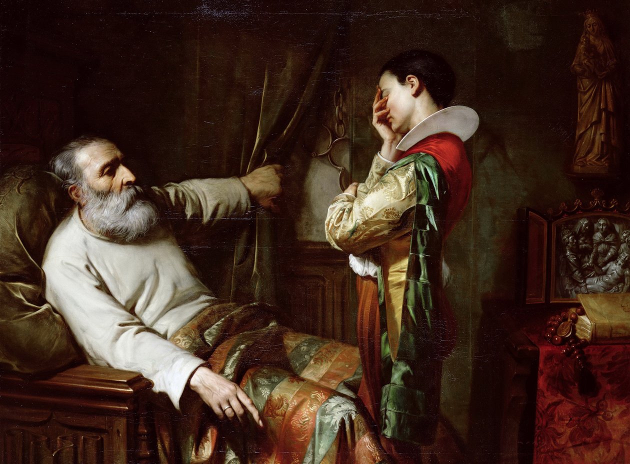 Kolumbusz Kristóf utolsó pillanatai, 1870. alkotó: Claude Jacquand