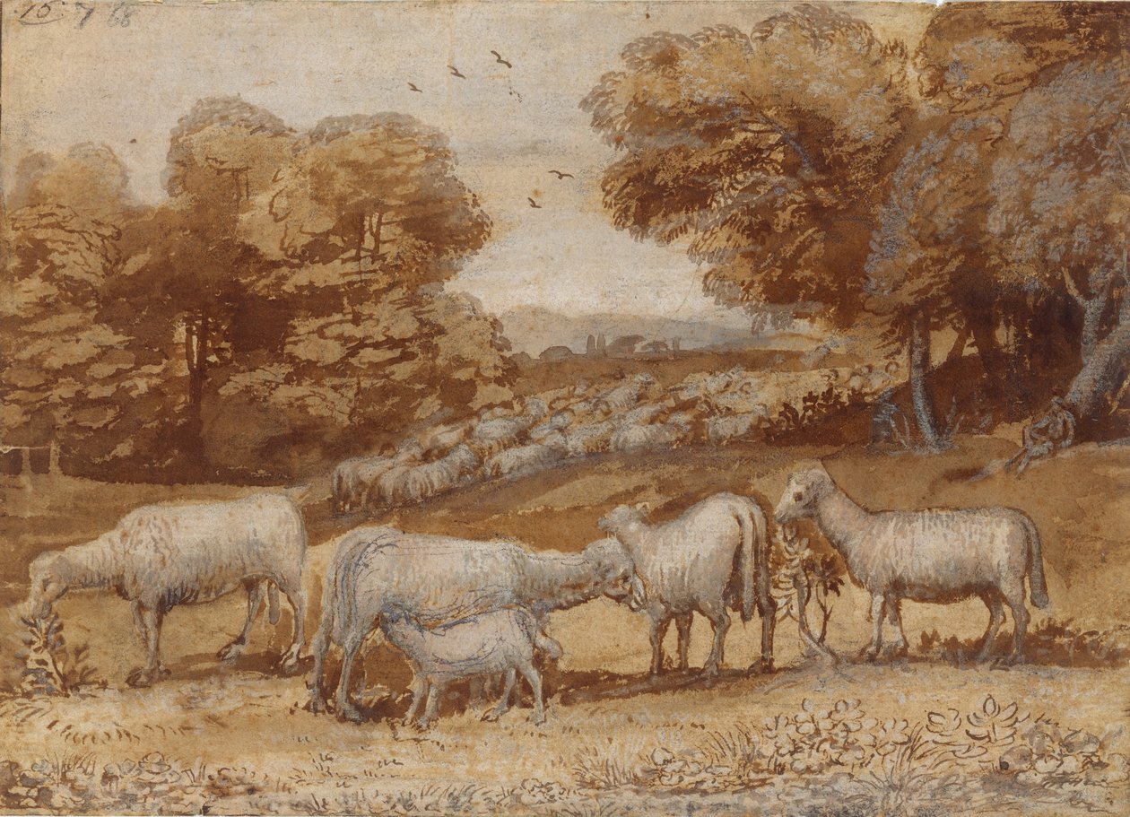 Táj juhokkal, kb. 1648. alkotó: Claude Lorrain