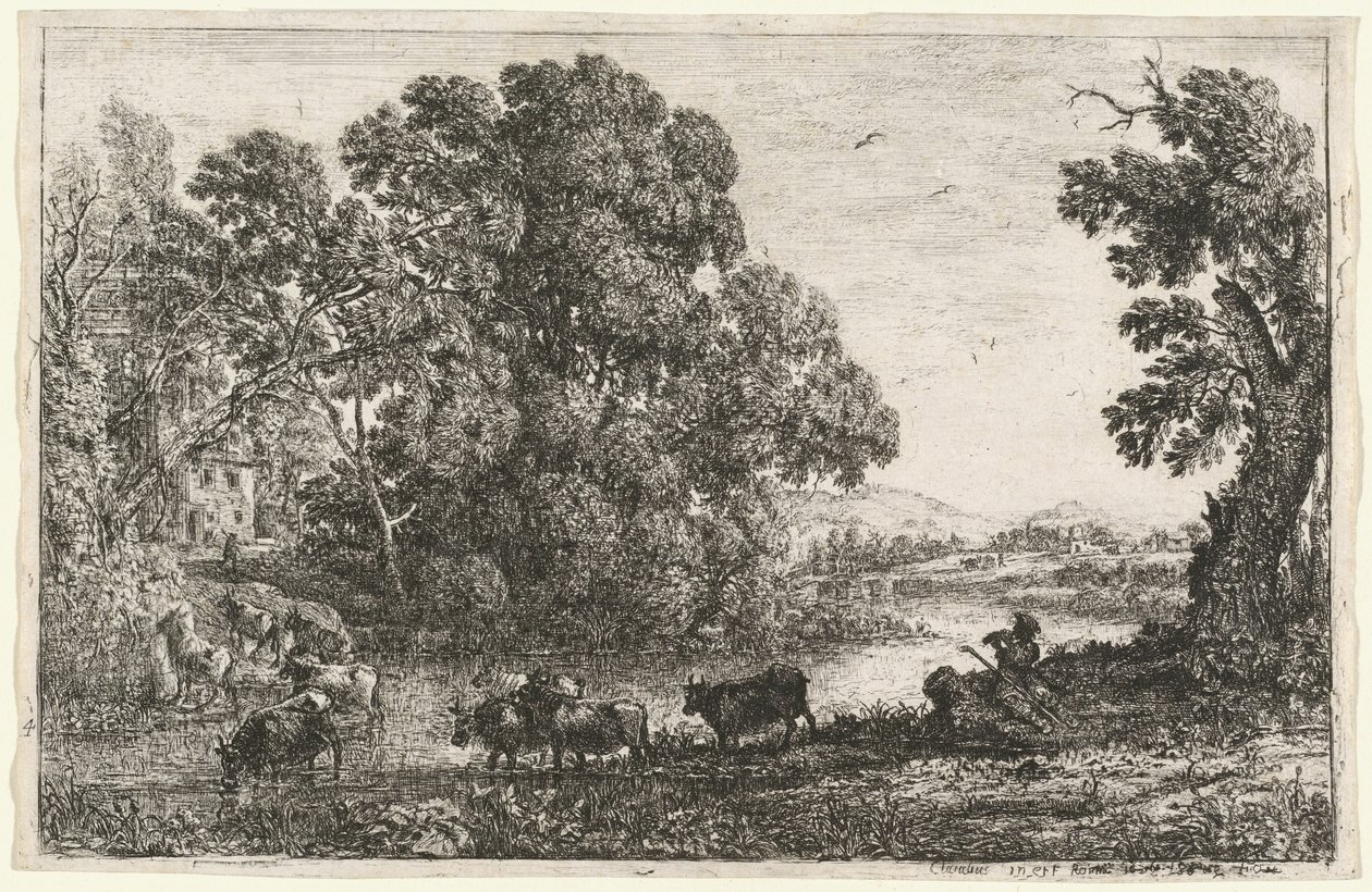 A tehénpásztor (Le bouvier) alkotó: Claude Lorrain