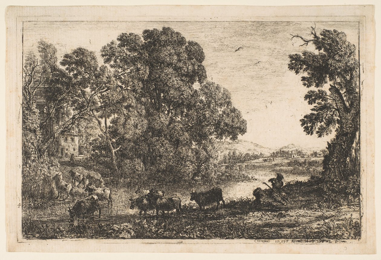 A tehénpásztor, 1636. alkotó: Claude Lorrain