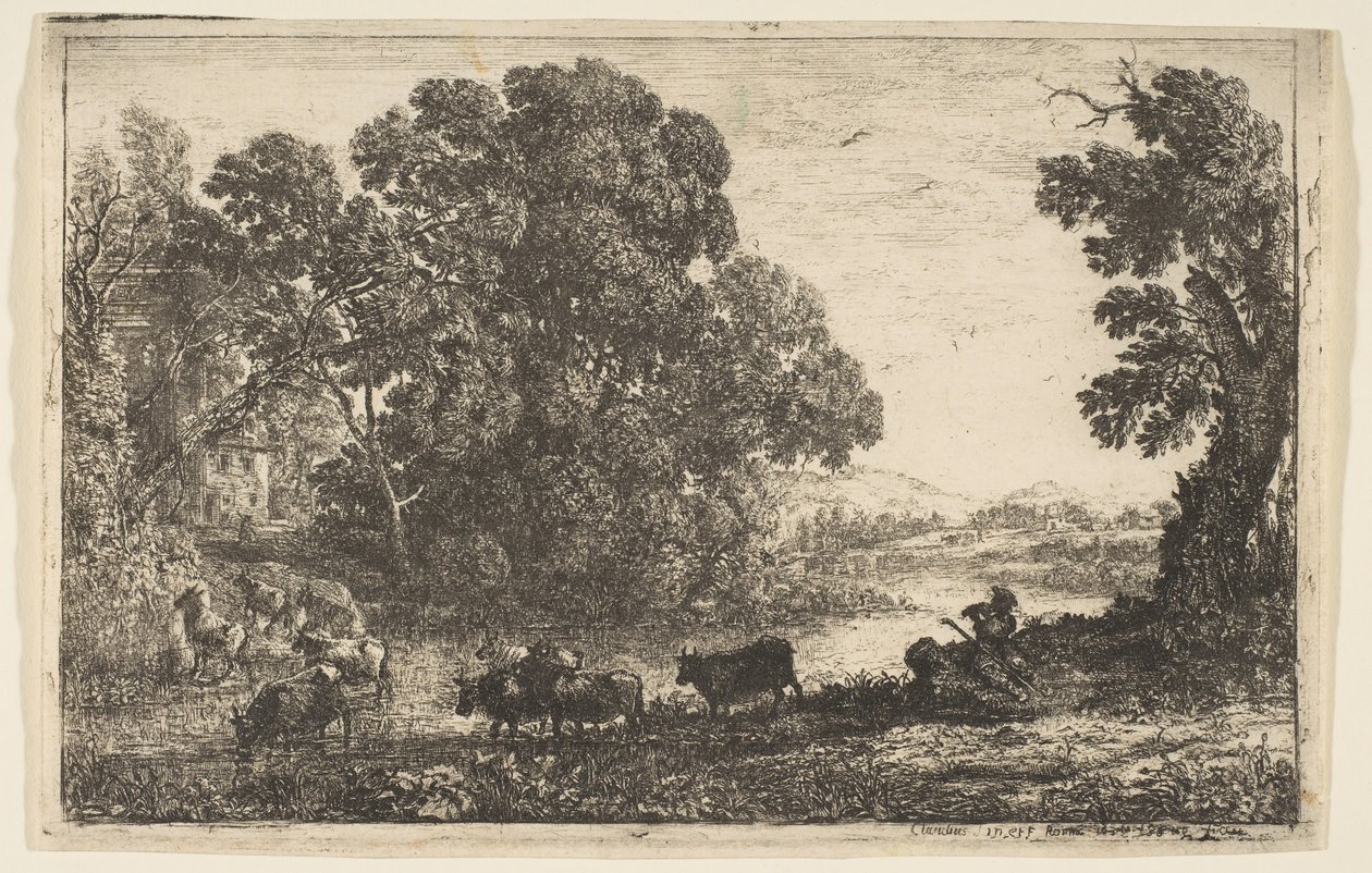 A tehénpásztor, 1636. alkotó: Claude Lorrain