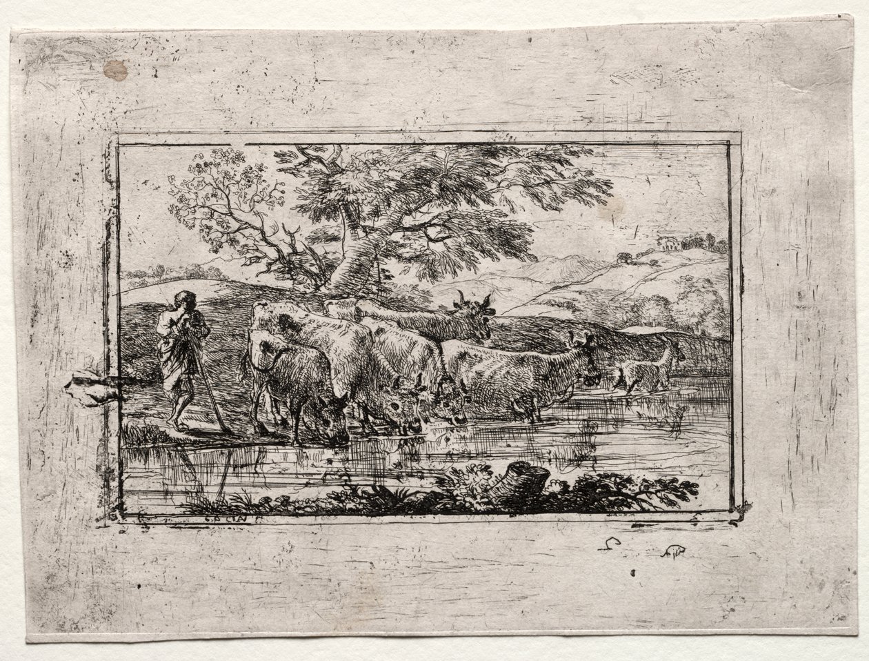 A csorda az itatóhelyen alkotó: Claude Lorrain
