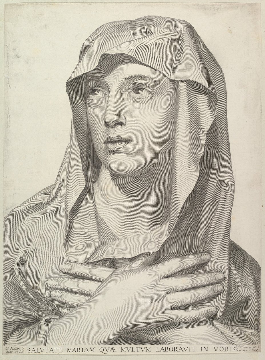 Szűz mellszobra, 1650. alkotó: Claude Mellan