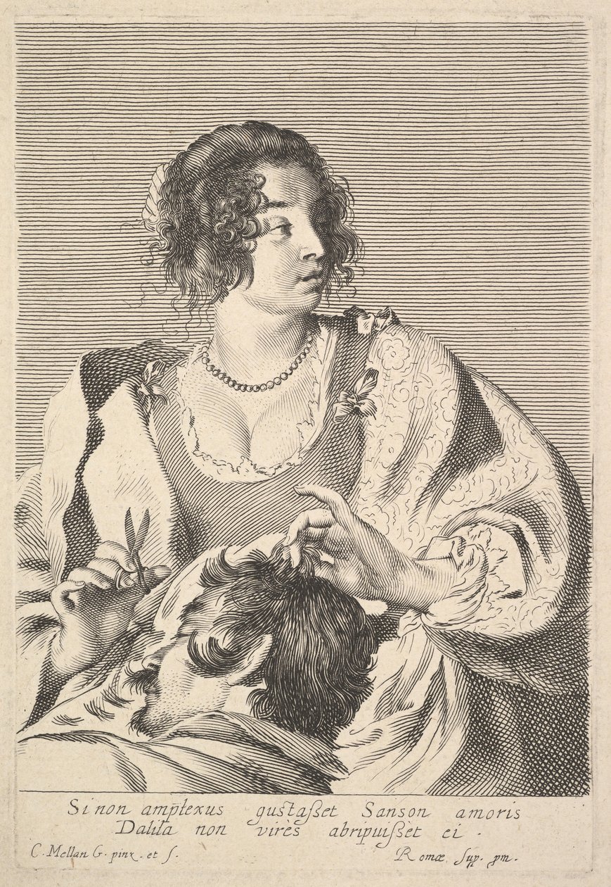 Delilah Samsons hajvágás. alkotó: Claude Mellan