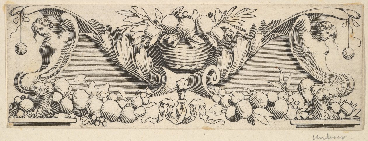 Fejpánt: Basket of Fruit. alkotó: Claude Mellan