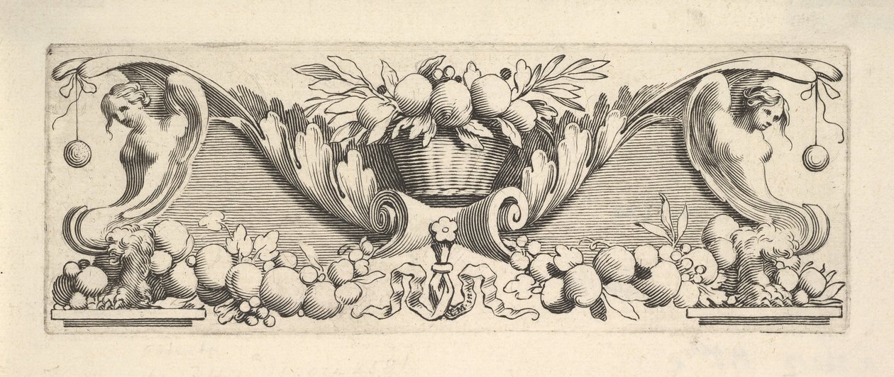 Fejpánt: Basket of Fruit. alkotó: Claude Mellan