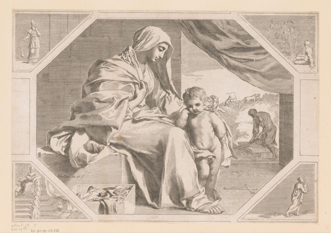Szent Család alkotó: Claude Mellan