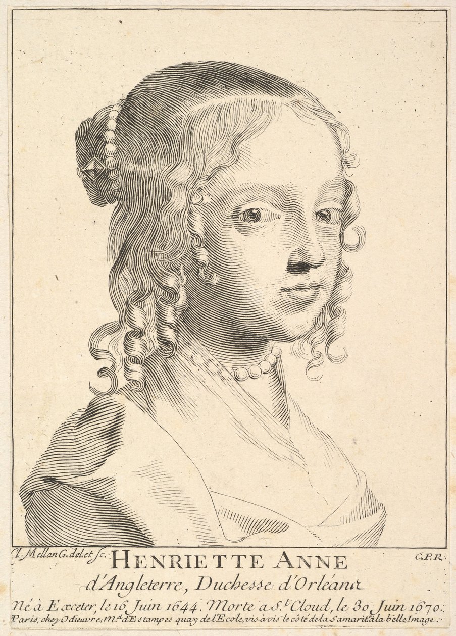 Anglia Henriette-Anne, Orléans hercegnője. alkotó: Claude Mellan