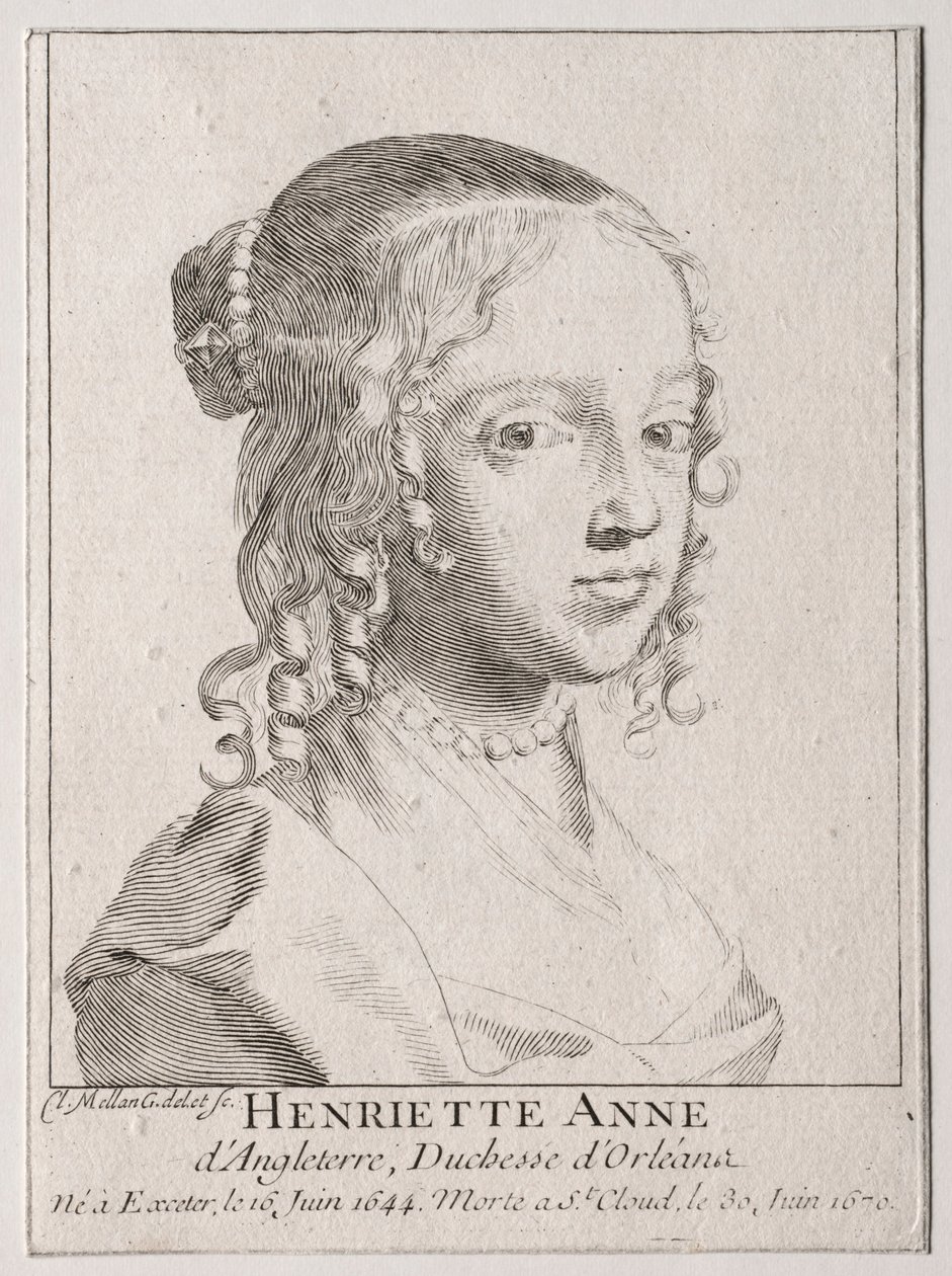 Henriette-Marie dAngleterre, dOrleans hercegnő. alkotó: Claude Mellan