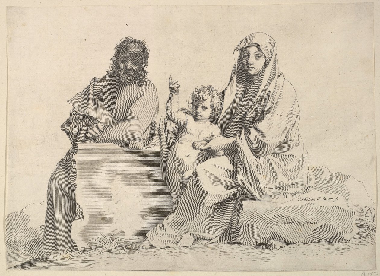 Szent Család. alkotó: Claude Mellan