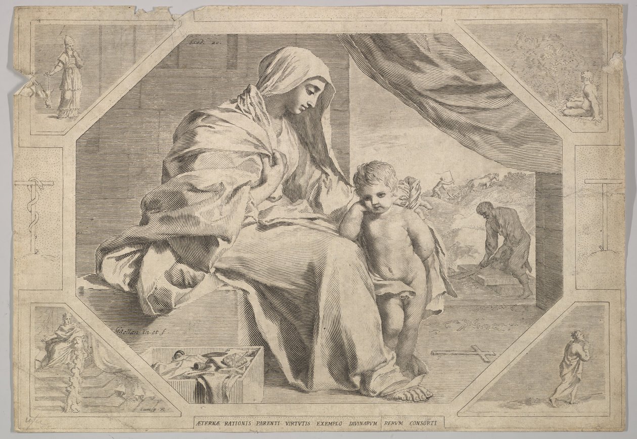 Szent Család. alkotó: Claude Mellan