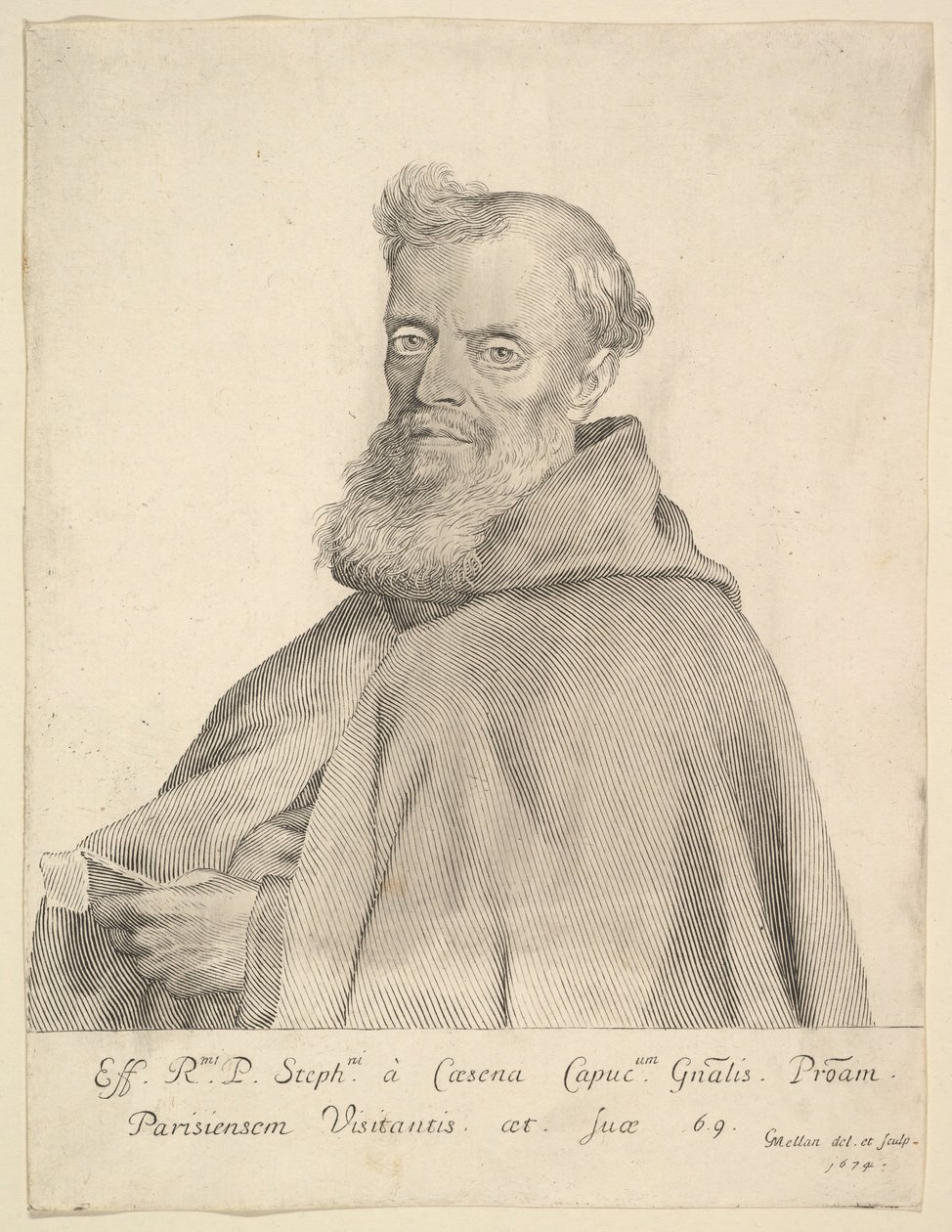 Cesenai István atya, 1674. alkotó: Claude Mellan