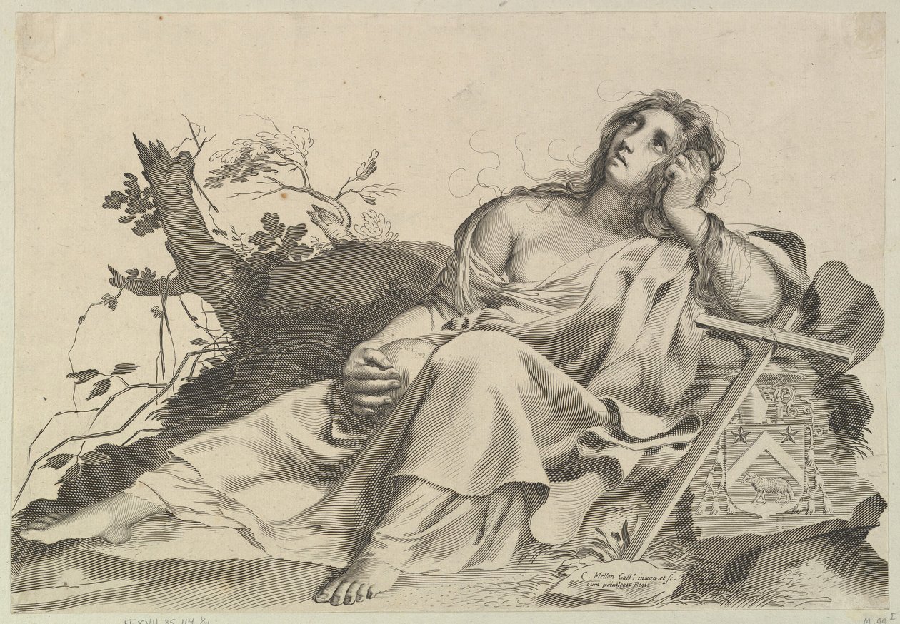 Mária Magdolna meditáció. alkotó: Claude Mellan