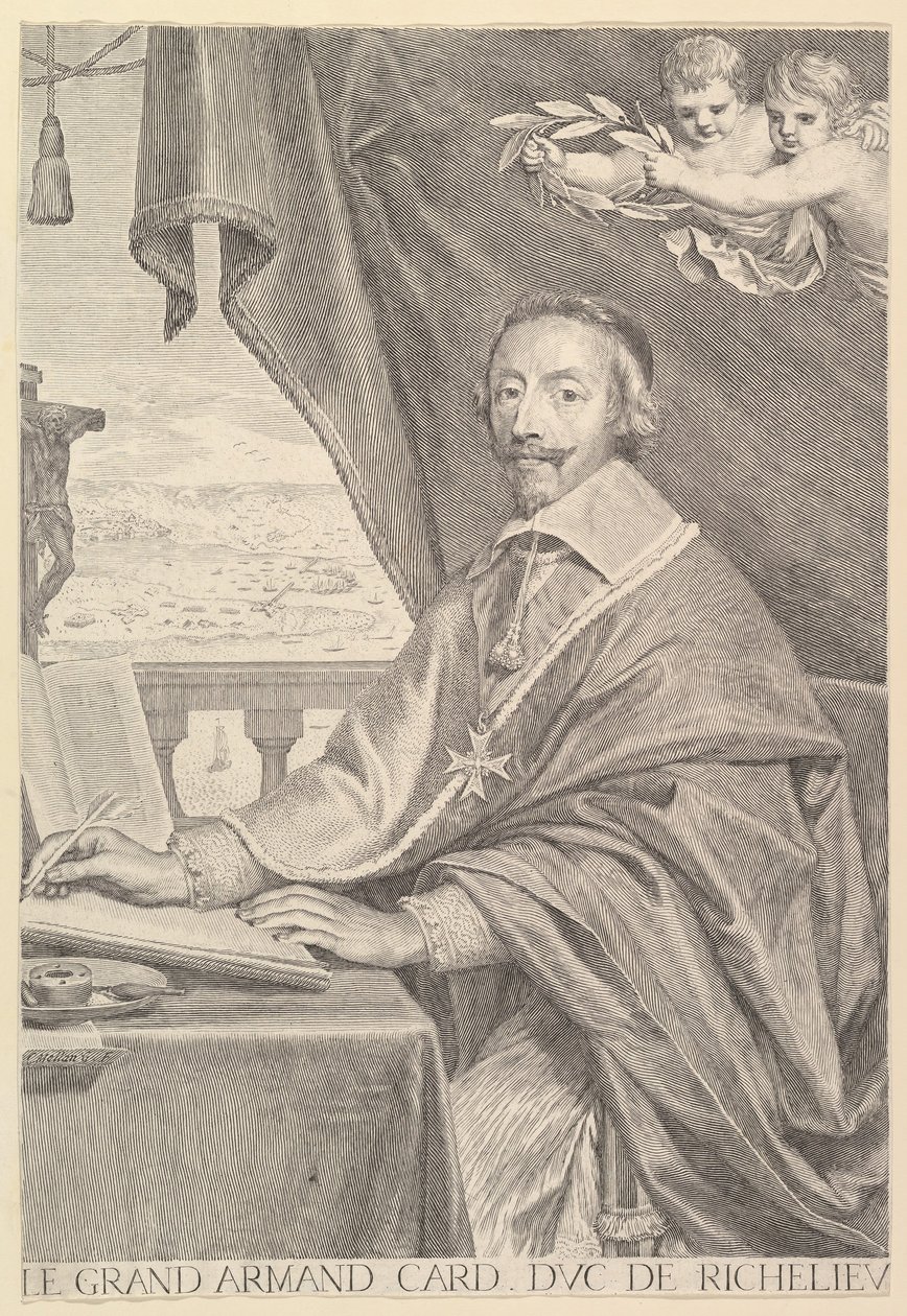 Richelieu bíboros portréja, 1651. alkotó: Claude Mellan