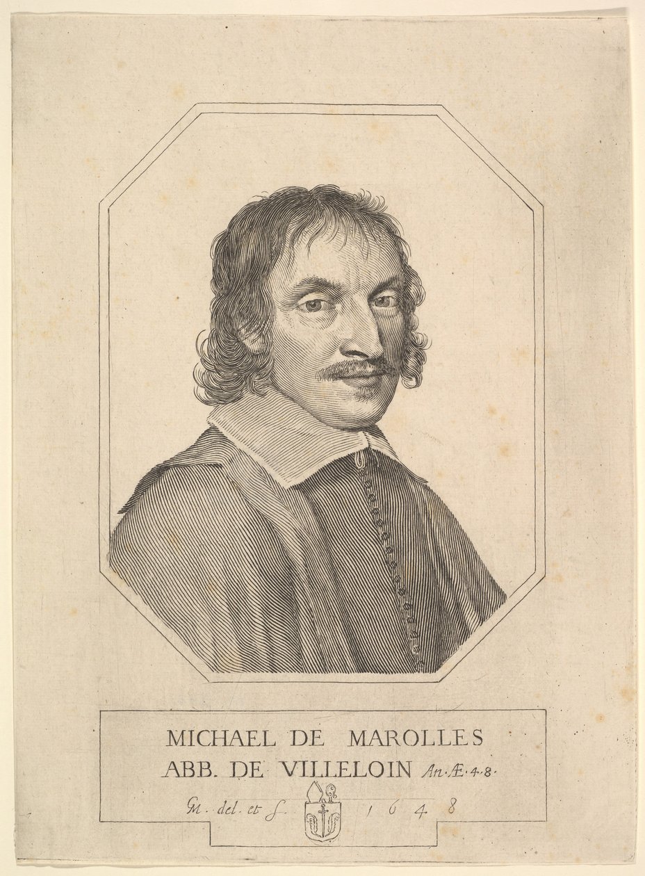 Michel de Marolles portréja, 1648. alkotó: Claude Mellan